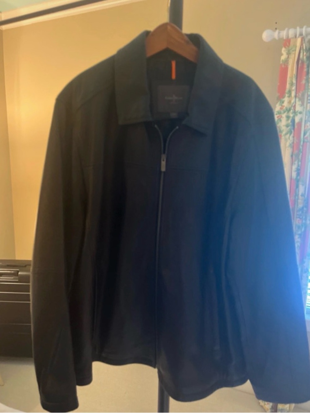Cole-Haan XXL Men's Black Leather Jacket - Classic Zip Front